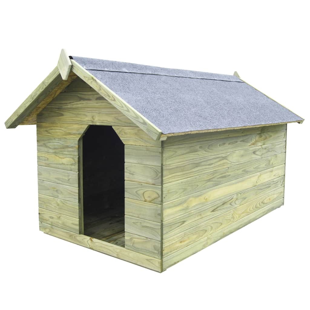 Garden Dog House with Opening Roof Impregnated Pinewood